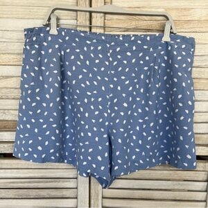 LOFT Blue and White Bermuda Shorts Relaxed Fit